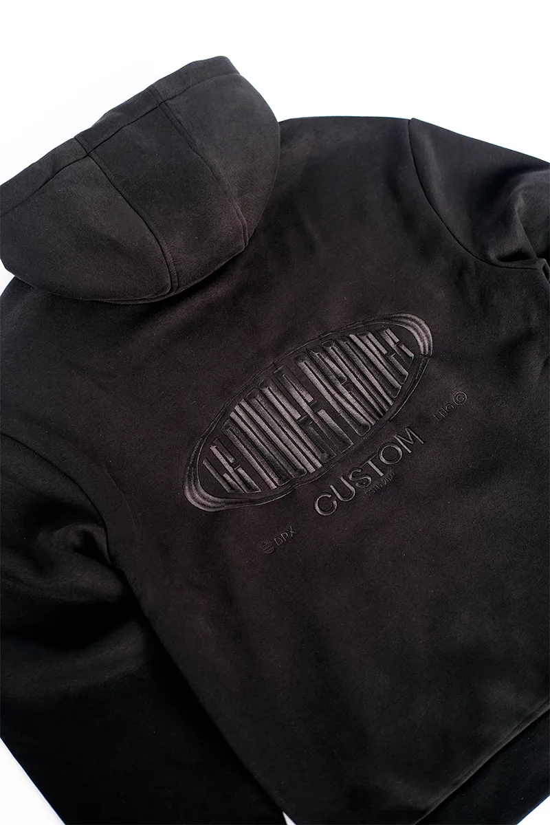 HOODIE LE NUAGE ORANGE NOIR close