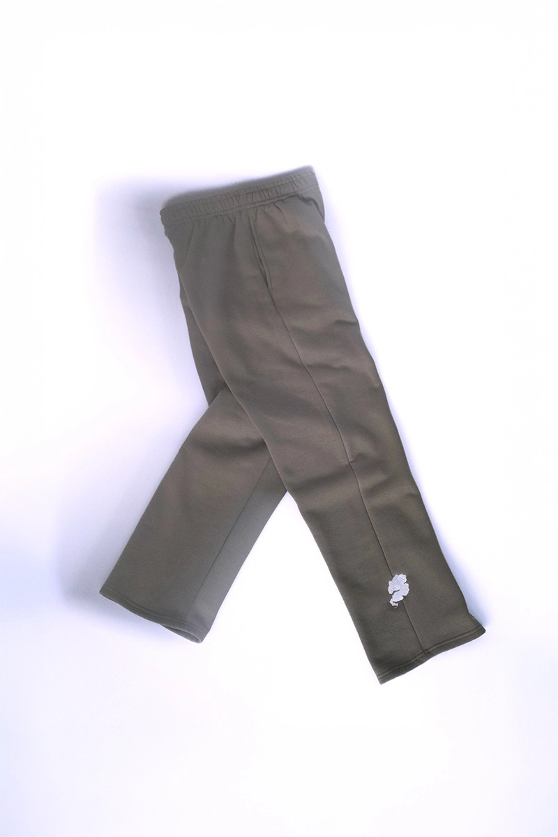 PANTALON FLUFFY LE NUAGE ORANGE BRODERIE pale olive